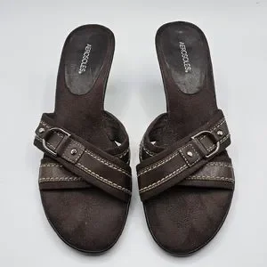 AEROSOLES Shoes Aerosoles Fire Power Brown Leather Sandals